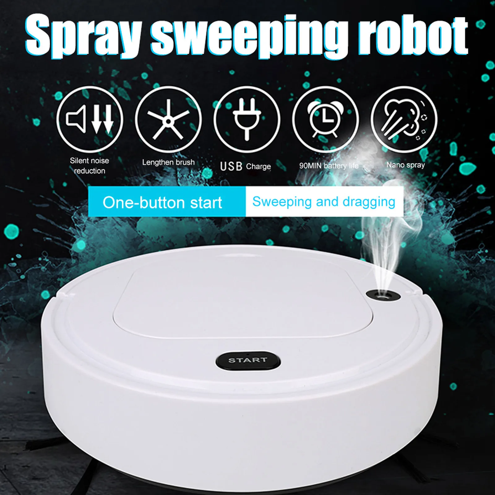 Робот пылесос с мощным всасыванием и зарядкой от USB 5 в 1|Управление умным домом| |
