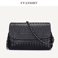Womens Shoulder Bag Luxury Brand 100  Sheep Leather Messenger Bag Hand-Woven Stylish Elegant Simple Versatile 2022 New Black