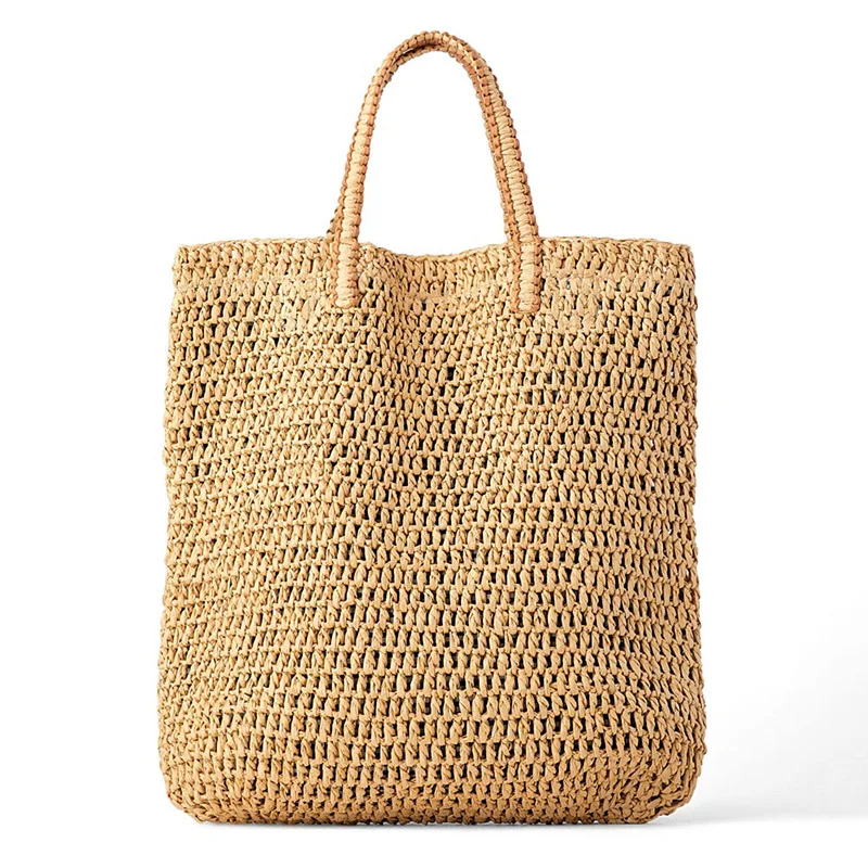 Designer Large Capacity Straw Bags for Women 2021 Wicker Woven Rattan Bag Handbag Tote Shoulder Bags Bali Beach Women Bag Purse