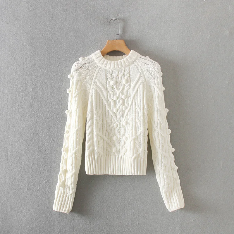 1002NRY-9552-white Звездный Светлячок, Осенний белый Хлопковый элегантный женский свитер,, модная шерстяная смесь, скрученный вязаный Свободный Повседневный пуловер, топы - Цвет: 1002NRY-9552-white