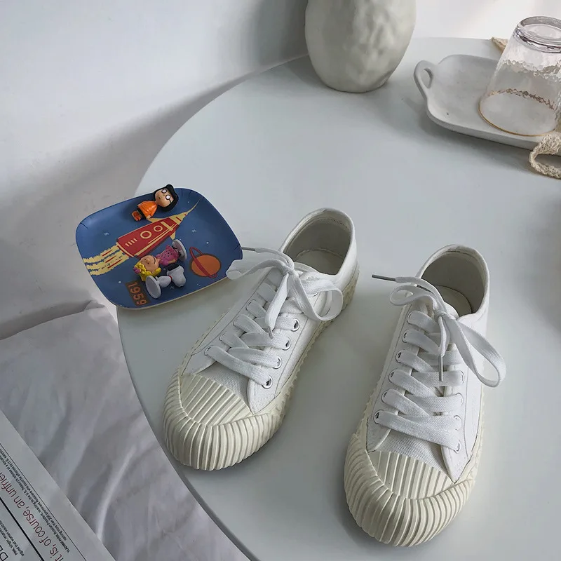 Женская Брезентовая обувь 2020 на плоской подошве Вулканизированная Сезон