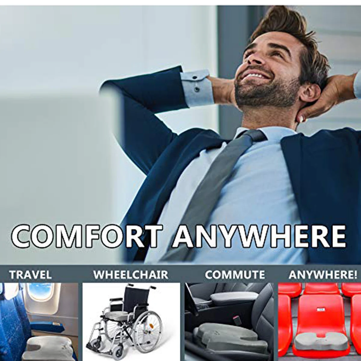 1x Gel Enhanced Cushion orthopedic gel and memory foam caudal spine cushion to relieve coccyx pain Office chair car seat | Дом и сад