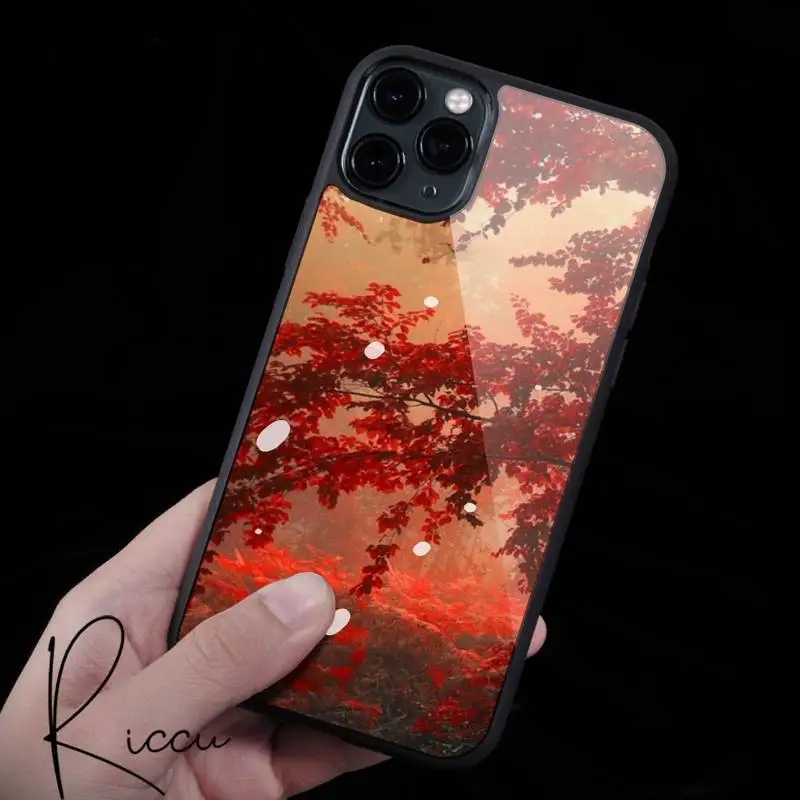 

Winter forest tree plant leaves Phone Case Rubber for iPhone 12 11 Pro Max XS 8 7 6 6S Plus X 5S SE 2020 XR 12Mini case