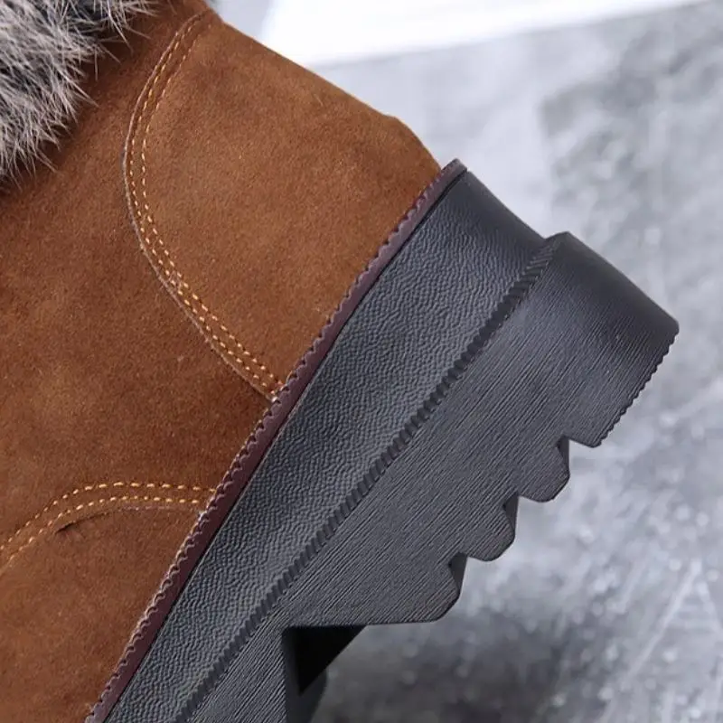 Tuyoki/ботильоны женская зимняя обувь на платформе с круглым носком толстой подошве