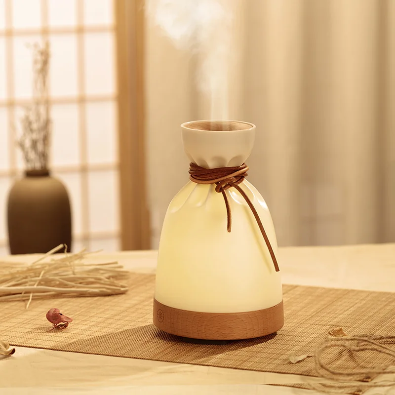 

Portable Aroma Diffuser Humidifier Wood mini Ultrasonic Household Bedroom Aromatherapy Bedside Lamp Essential 140ml Oil Diffuser