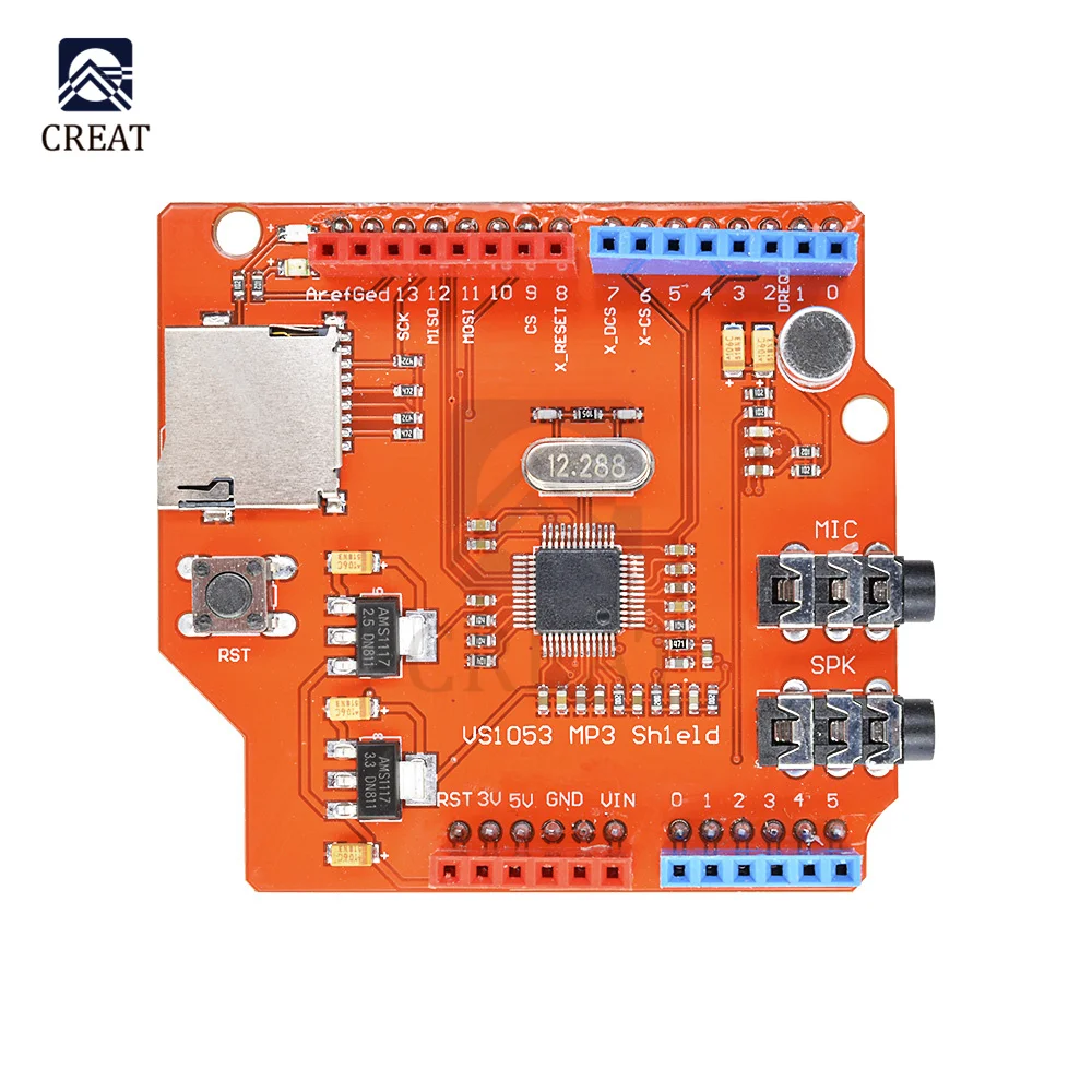 Щит для mp3-плеера VS1053B плата VS1053 модуль со слотом TF-карты Arduino R3 декодирование
