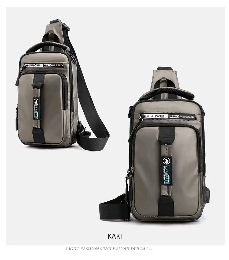 OZUKO New Multifunction Crossbody Bag for Men Chest Pack Sling&Double Shoulder Bag Male Waterproof Short Trip Messenger Bag