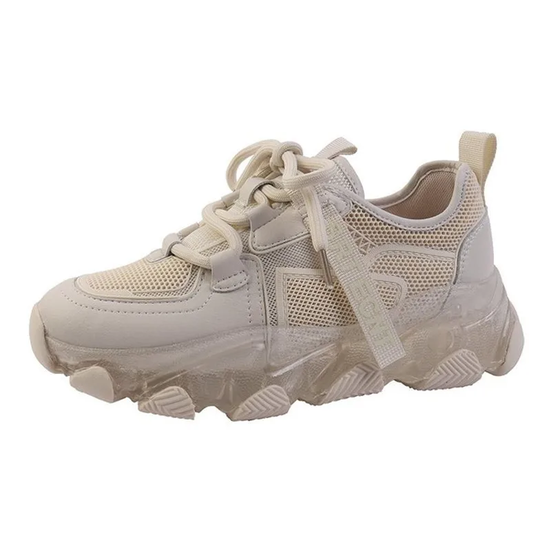 

Spring Autumn Women Chunky Sneakers Fashion Platform Shoes Lace Up Mesh breathable Vulcanize Shoes Female Trainers Dad Shoes