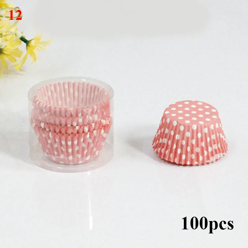 100 Oil-proof Barreled Rainbow Cake Paper Cup Baking Muffin Chocolate Sticky Rice Tray Party Mini Cups |