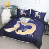BlessLiving Girls Mermaid Bedding Set Cartoon Duvet Cover for Kids Blue Bedspreads Marine Creature Home Textiles 3-Piece King 1