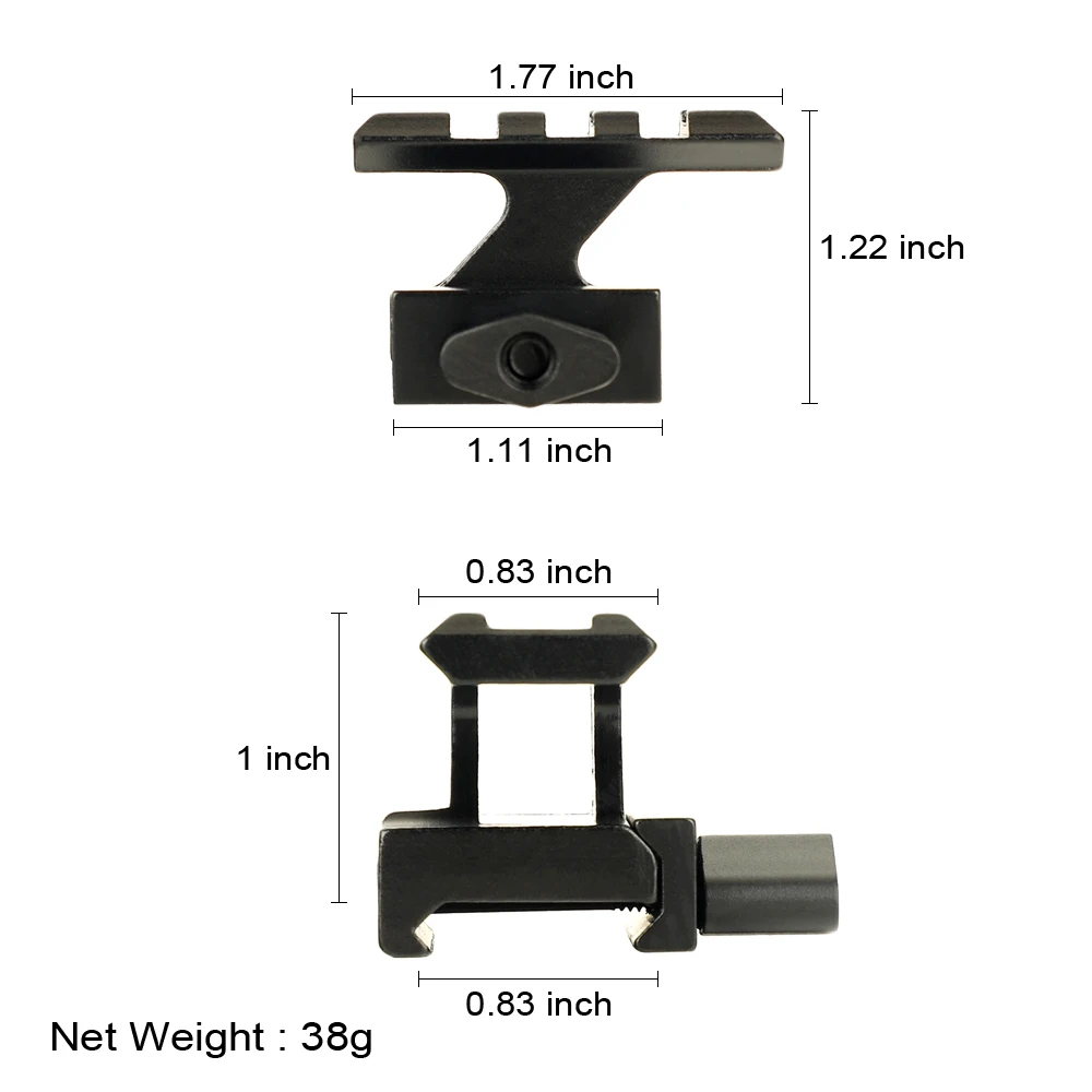 Ohhunt компактный Красный точечный прицел стойка высокий профиль 3 слота Picatinny Rail