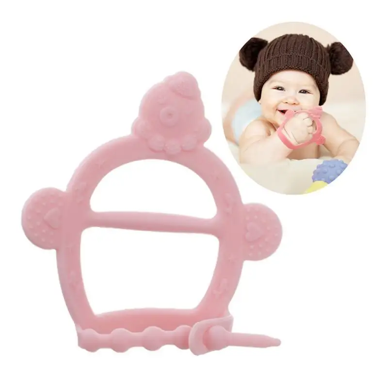 

Baby Teether Anti Eating Hand Anti Dropping Food Toys For Molars Anti-eat Hand Feeding Babies Accessories Care Silicone Teether