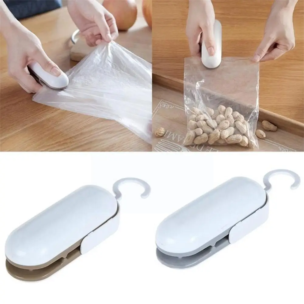 

Mini Plastic Bag Sealer Semi Manual Heat Impulse Seal Bag Sealers Food Storage Hook Clip Portable Packing Vacuum With Food E2v9