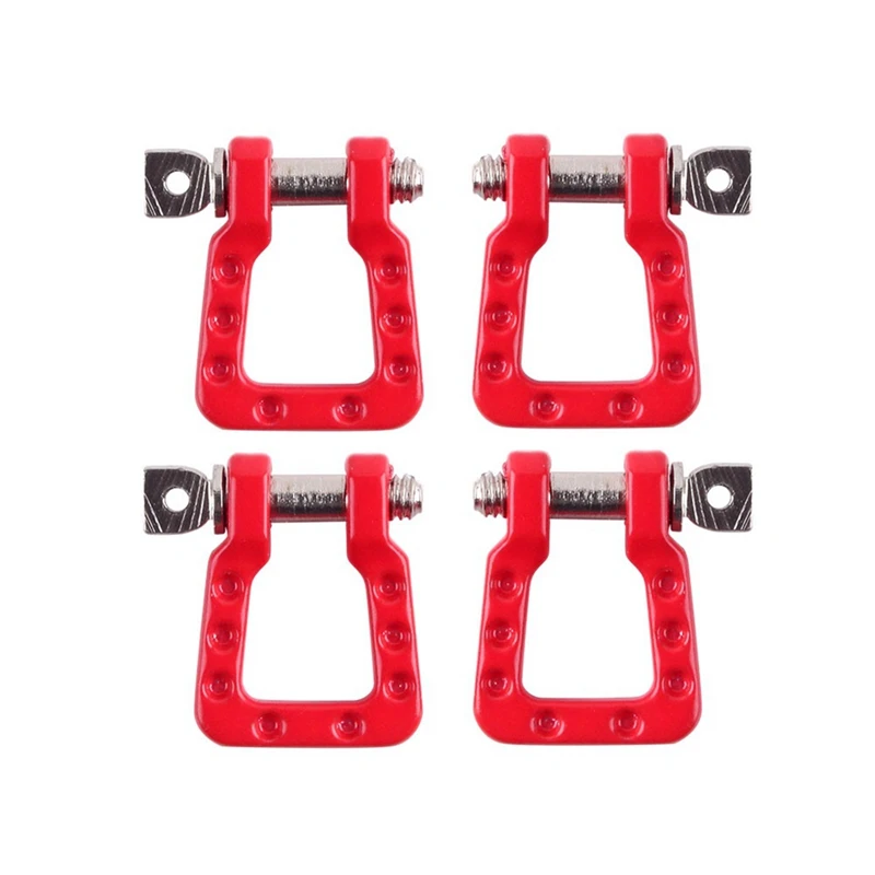 

2 Set RC Car Part: 1 Set Wheel Rims Hub 2.2 Inch Black & 1 Set Red Metal Bumper D-Ring Tow Hook