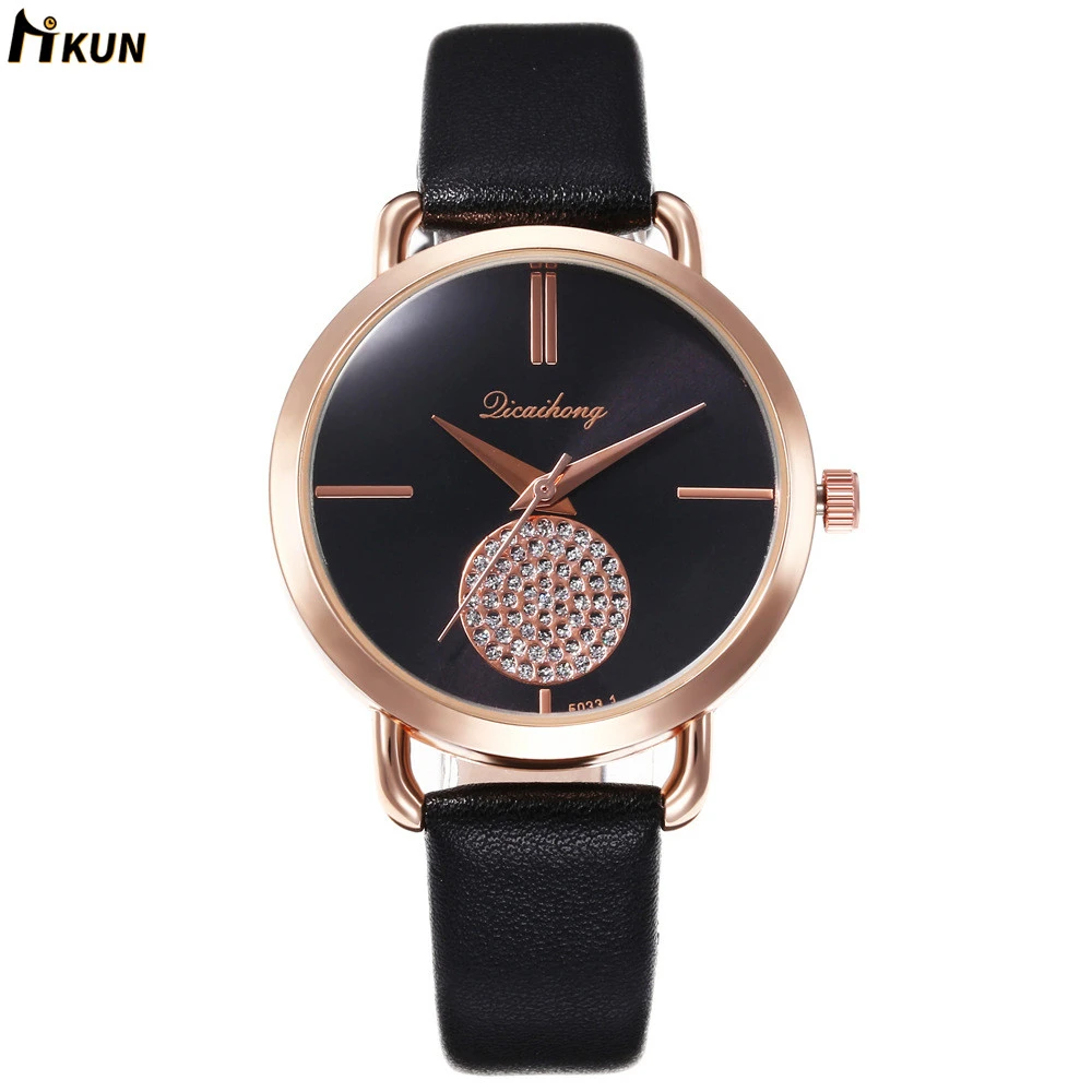 2019 Роскошные Брендовые женские Простые Стильные часы кожаный ремешок кварцевые