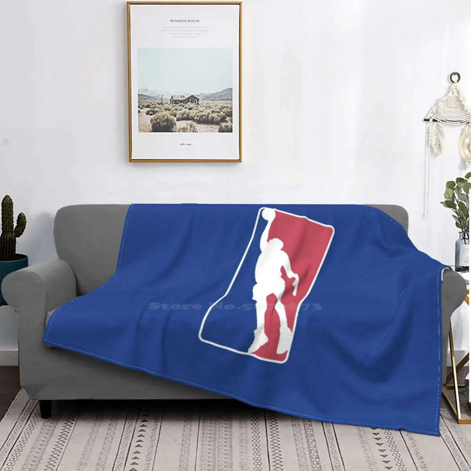 

Shaquille O'Neal Custom Logo Shaggy Throw Soft Blanket Sofa/Bed/Travel Love Gifts Fake Logo Logo Sports Basketball Parody