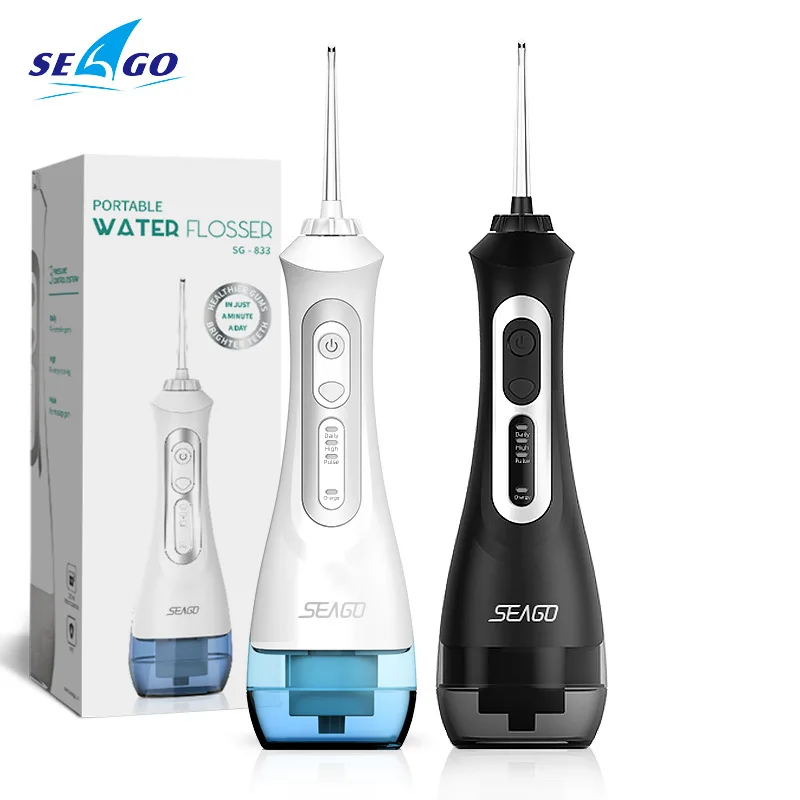 

SEAGO Oral Irrigator Portable Water Dental Flosser USB Rechargeable 3 Modes IPX7 200ML Water for Cleaning Teeth SG-833