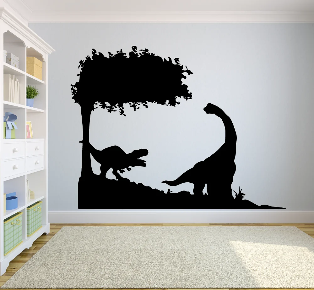 

Настенная Наклейка T-Rex в виде динозавра, парка, виниловые фотообои для детей, мальчиков, спальни, детской комнаты, украшение для дома, творческие обои Q404