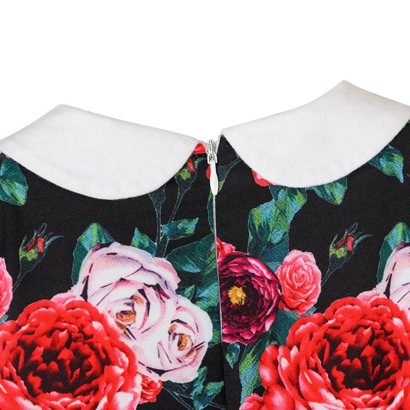 

Kids Girls Floral Print Long Sleeved Dress Children Doll Collar Cute Dress Infant Princess Birthday Party Dress New Style