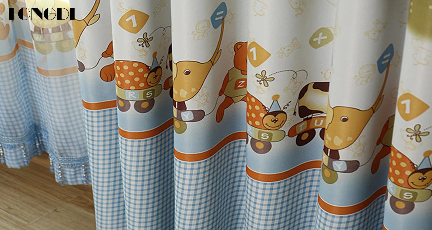 Затемненные шторы с принтом TONGDI милое украшение изображением животных из
