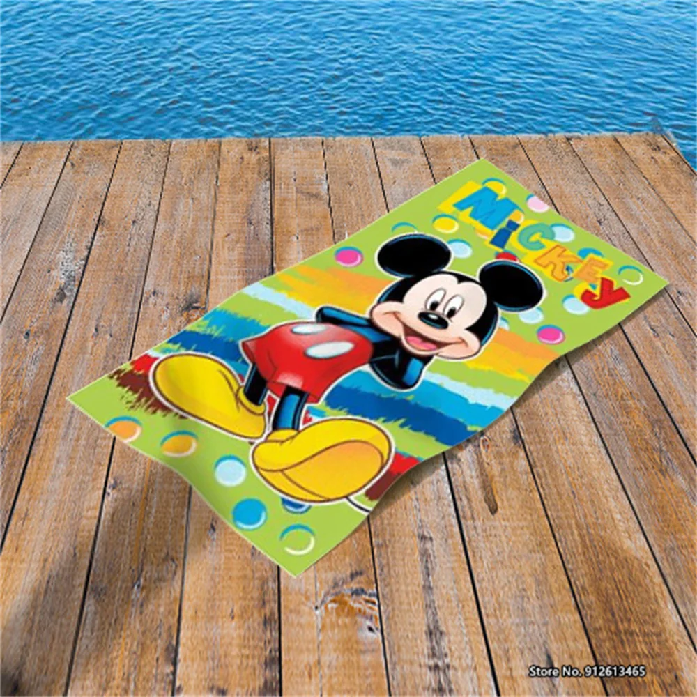 Disney Cartoon Character Mickey Minnie Winnie-the-Pooh Designs Cute Soft Bath Towels for Children's Bathroom Products