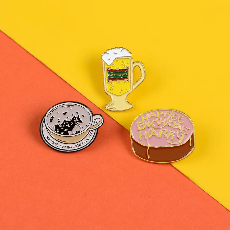 Брошь на день рождения кофейная рубашка с отворотом эмалированные булавки броши