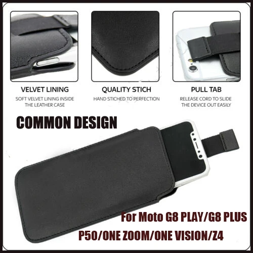 Casteel PU Pull Tab рукав кошелек кожаный чехол для Motorola Moto G8 Play Plus P50 One Zoom Z4 ONE VISION