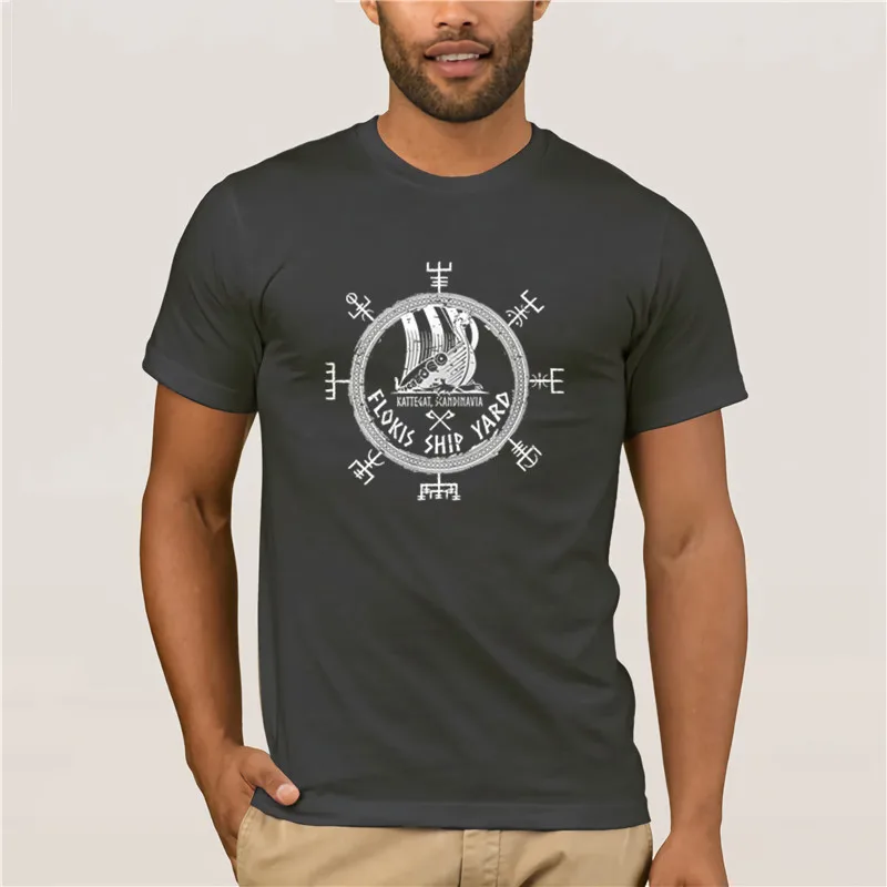 Качественная модная взрослая футболка Flokis Shipyard Vikings Valhalla Viking Norse Мужская крутая с
