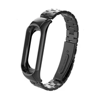strap xiaomi mi band 4 3 replacement band 16 22cm double elastic buckle stainless steel metal wrist wristband watchband bracelet