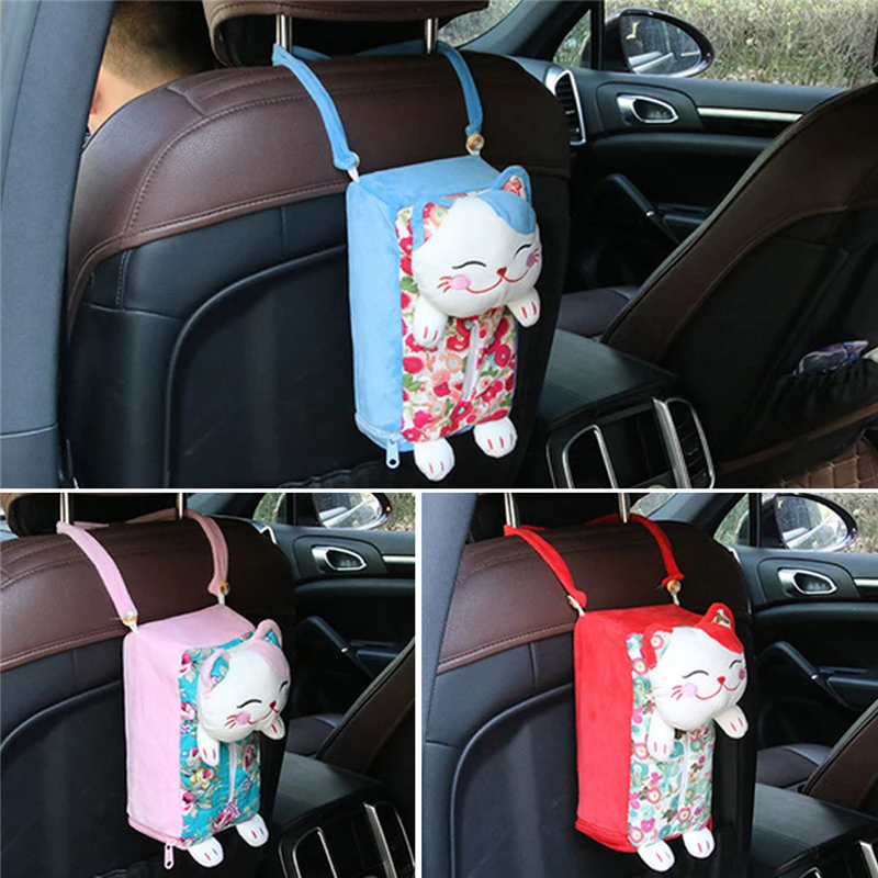 Автомобильный органайзер для салфеток с милой кошкой контейнер бумаги