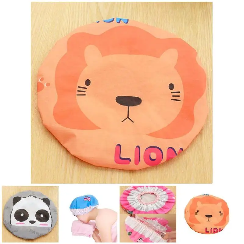 

New Shower Cap Waterproof Elastic Band Hat Bath Caps Cute Cartoon Bathroom Accessories DNJ998