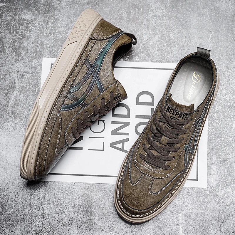 

Мужские кожаные кроссовки, повседневная обувь, Мокасины, кожаные, большие размеры