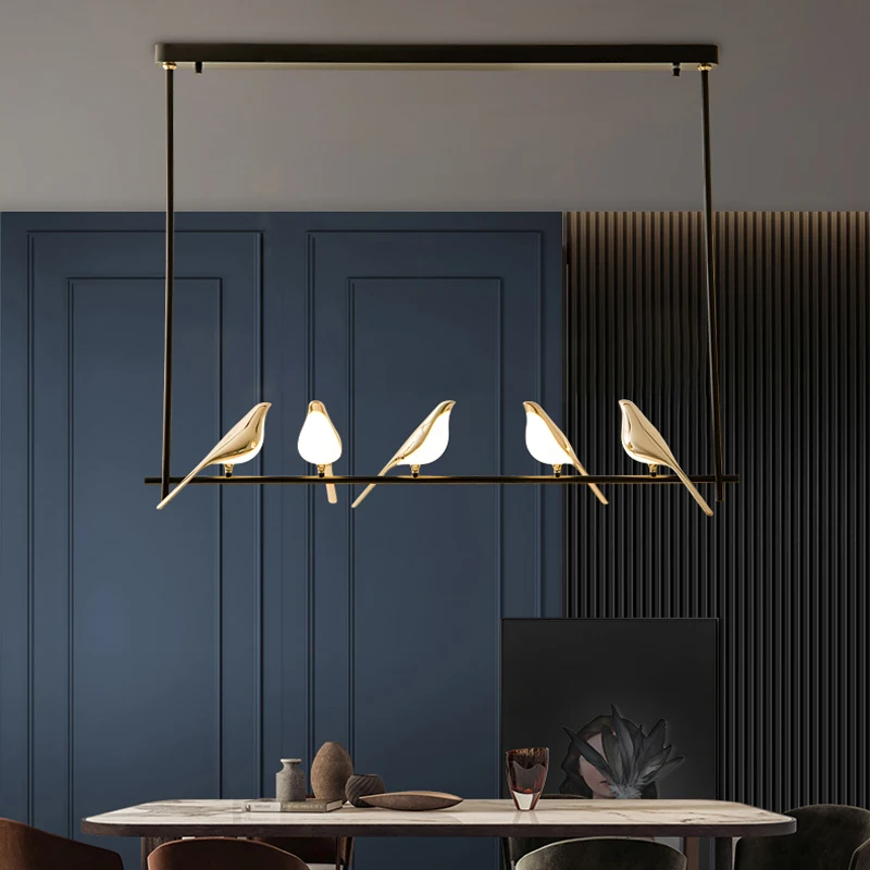 

Deyidn Modern Magpie Bird Chandelier Steel Pipe Creative Hanging Light For Living Dining Room Bedroom Bar Cafe LED Pendant Lamp