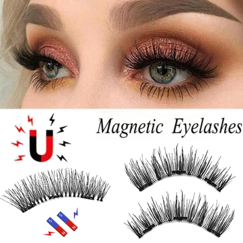 

Магнитные 3D накладные ресницы, 4 шт., натуральные длинные, толстые, тонкие Накладные ресницы Многоразовые, без клея, магнитные инструменты дл...