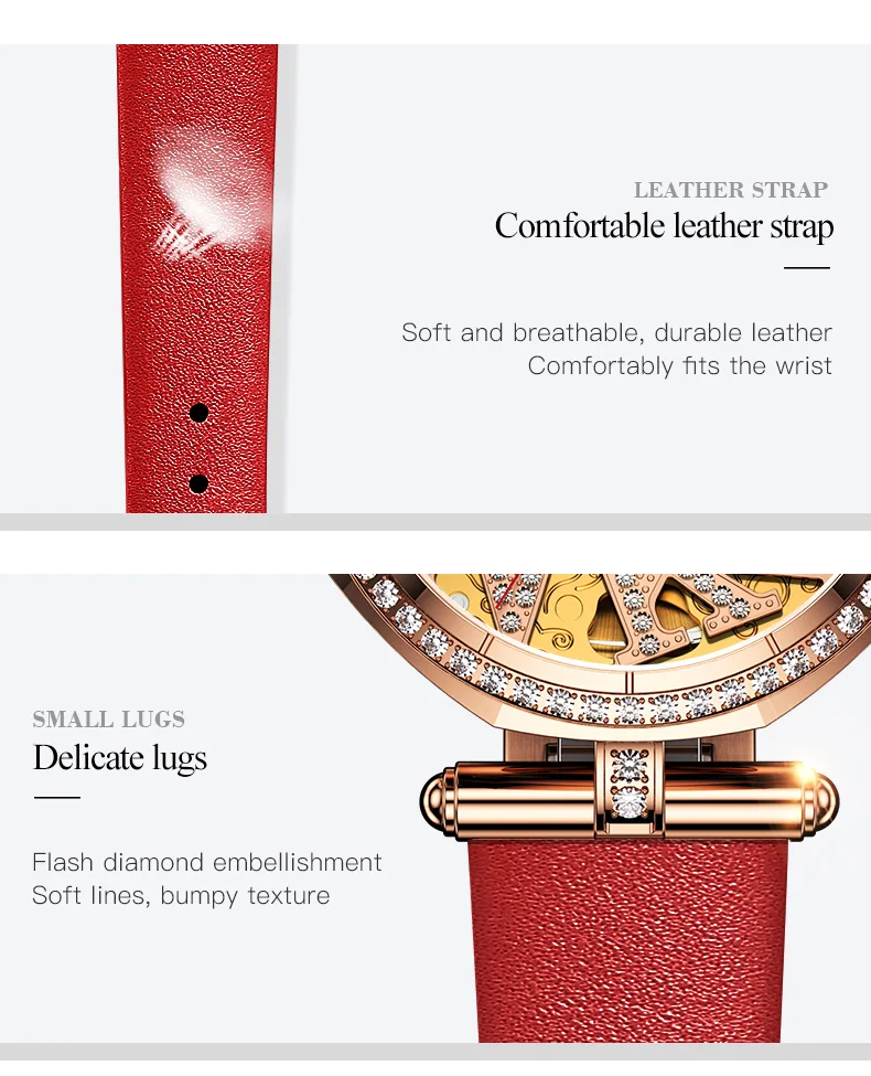 

Luxury Green Watch OUPINKE Watches Women Waterproof Automatic Pocket Watch Mechanical Female Ceramic Watch Gift Female 5Bar