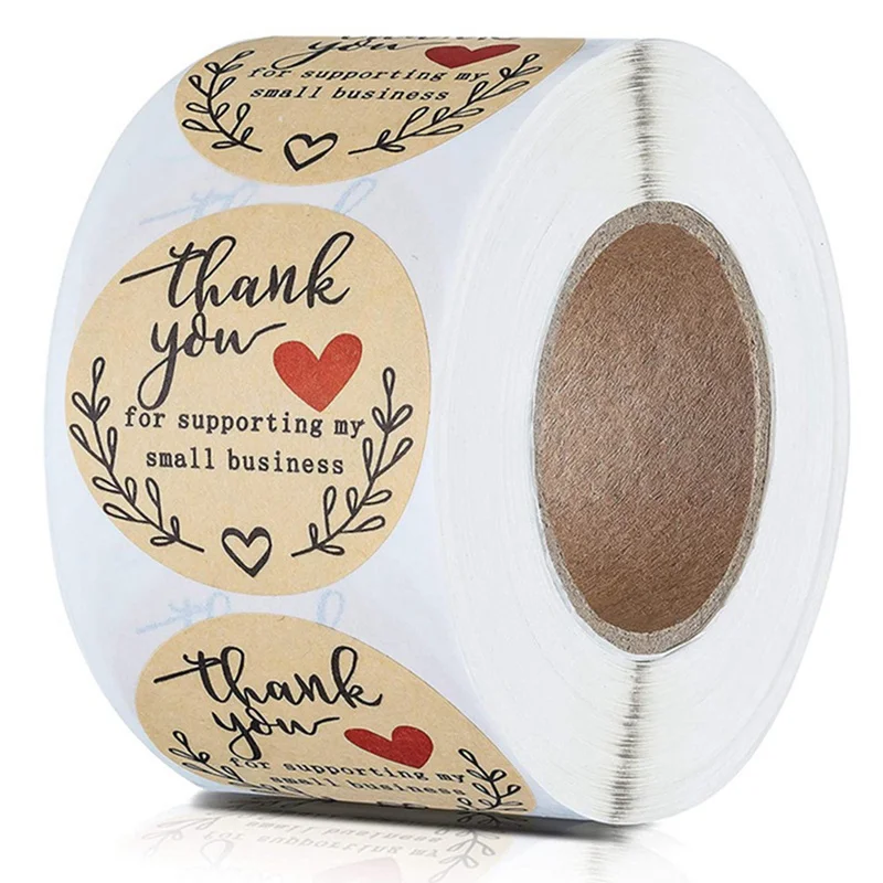 

500Pcs/roll Floral Thank You Sticker For Seal Label Scrapbooking Christmas Sticke Decoration Sticker Stationery Sticker 3.8cm