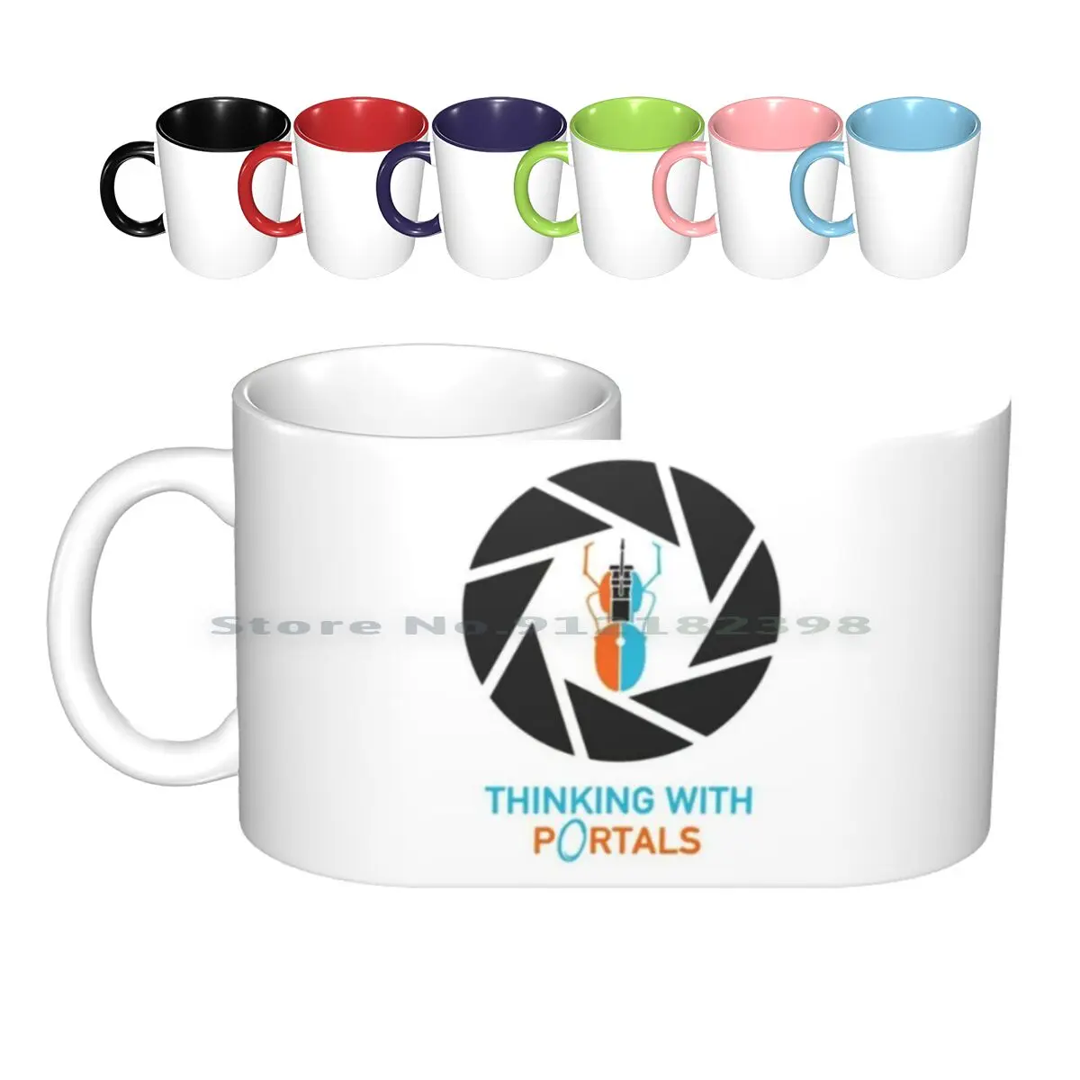 

Thinking With P0rtals-Portal * High Quality * Ceramic Mugs Coffee Cups Milk Tea Mug Aperture Corporation Road Famous Road