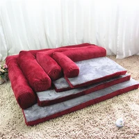 warm big dog bed sofa house for large small dogs pet bed mat cushion winter corduroy sponge bottom non slip bed dog accessories