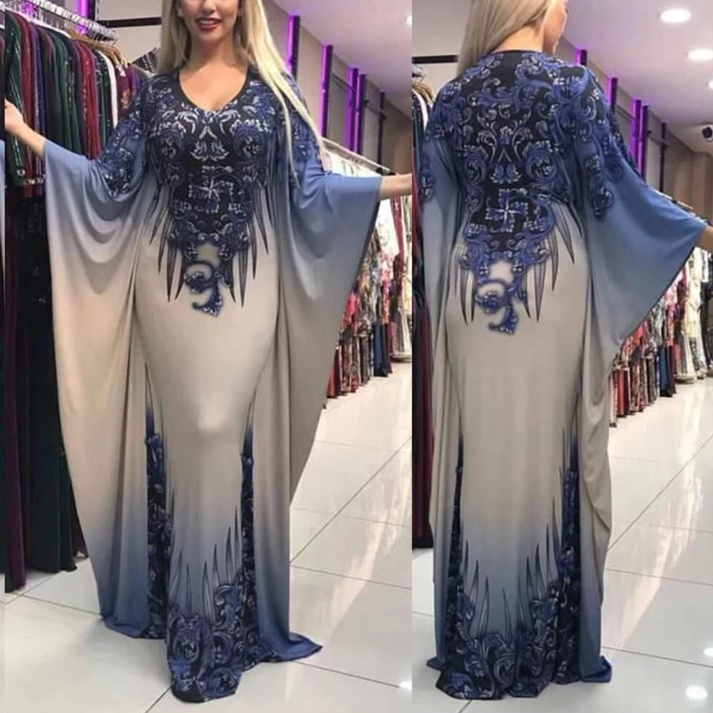 2021 Новая мода в африканском стиле платье с принтом для девочек размера плюс