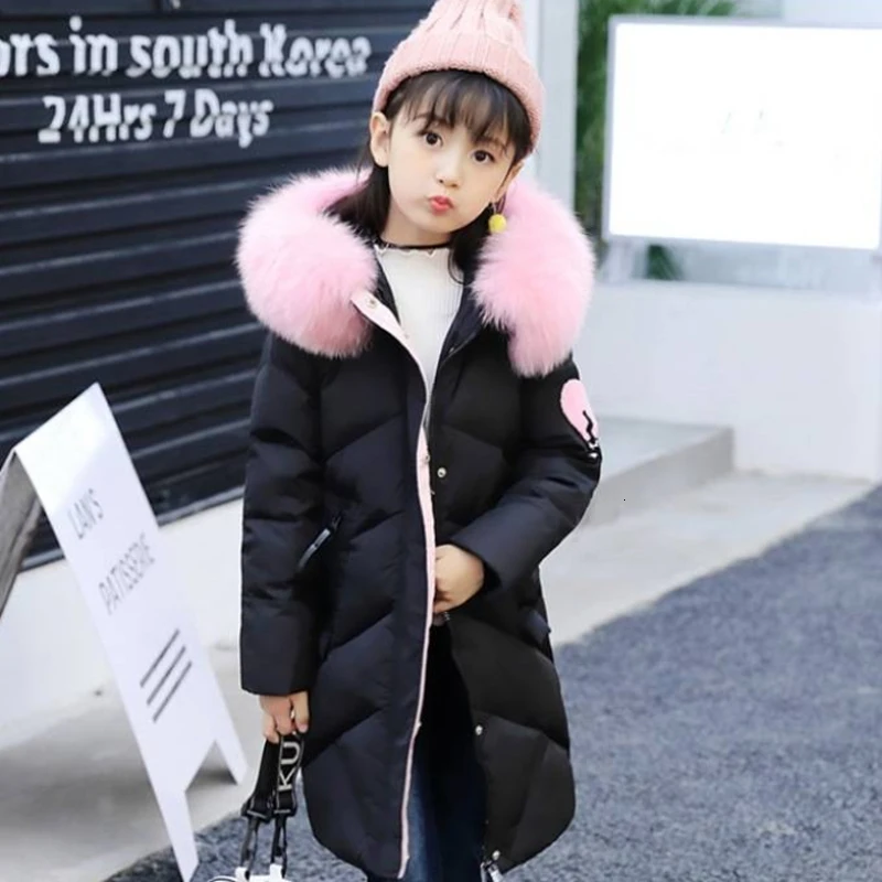 Детские зимние теплые розовые хлопковые пуховики Одежда для девочек