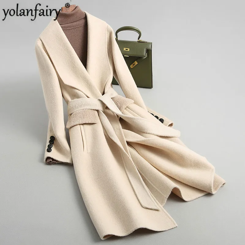 Осенне зимняя женская куртка двухстороннее шерстяное пальто женские корейские