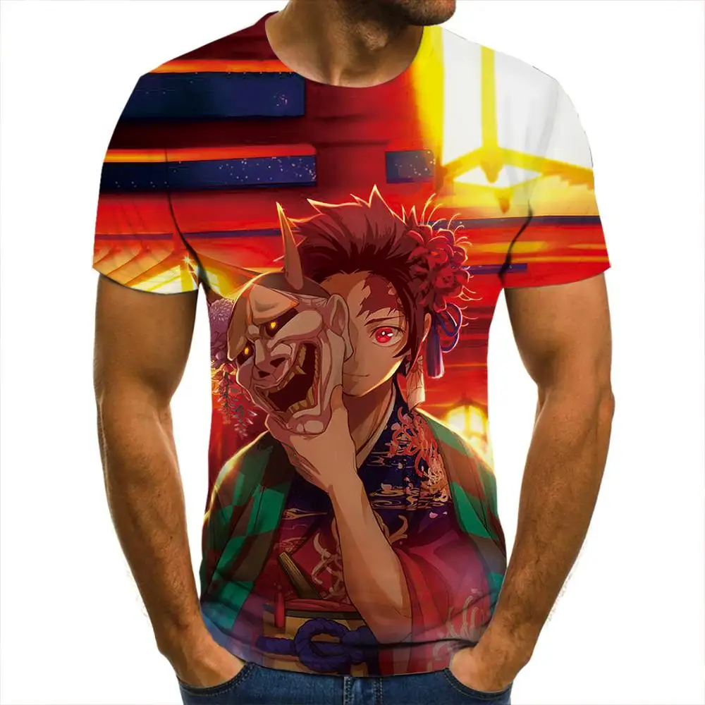 

3d T -Shirt Demon Slayer Fire Clothing Men Women Children Short Sleeve Cool Tees Fashion Casual Summer Boy Girl Kids Streetwear
