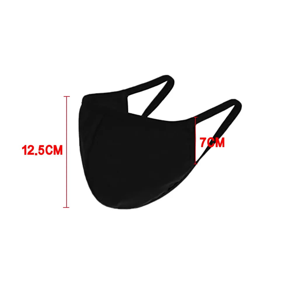 

3pc Black Children Maske Washable Reusable Kids Face-masks Breathable Mondmasker Wasbaar Halloween Cosplay Mascarilla