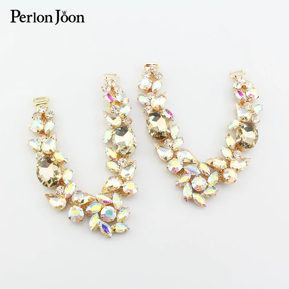 1 пара AB Цвет цветок стекло v образная цепочка пляжная обувь стразы декоративные