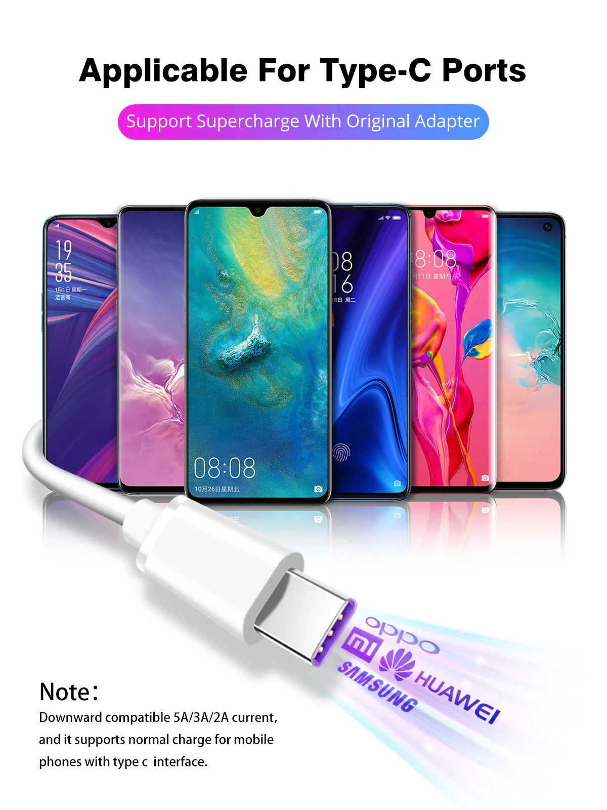 

0.25 m / 1 m / 1.5 m / 2 m USB Type C Cable For Samsung S20 S10 Plus Xiaomi Fast Charging Wire Cord USB-C Charger Mobile Phone