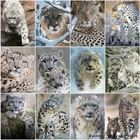 5d diy diamond painting leopard embroidery full round square drill rhinestone cross stitch kits animal mosaic picture home decor