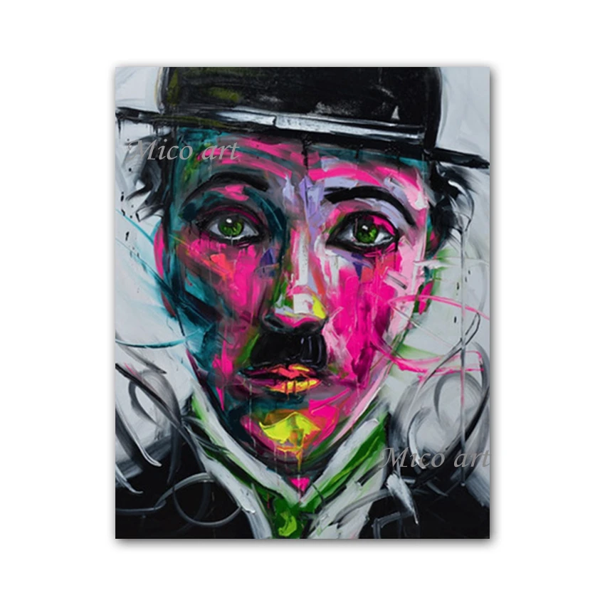 

100% ручная роспись современное искусство ручная работа портрет Кино звезда картина маслом настенная Картина на холсте Декор для спальни кар...