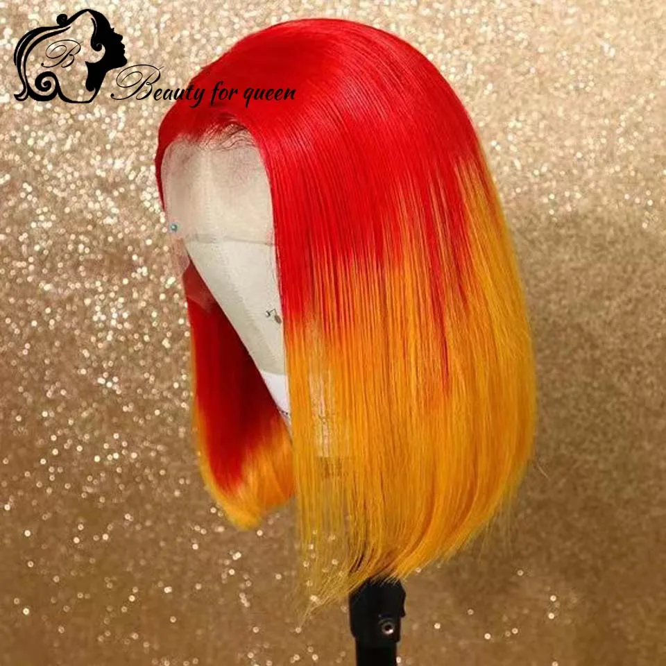 

613 парик Боб, парики из человеческих волос на сетке спереди для черных женщин, короткие человеческие волосы 13x4 с детскими волосами, прозрачн...