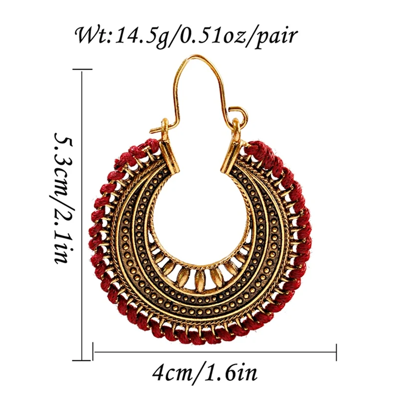 Винтажные богемные большие круглые Висячие индийские серьги для женщин Jhumka