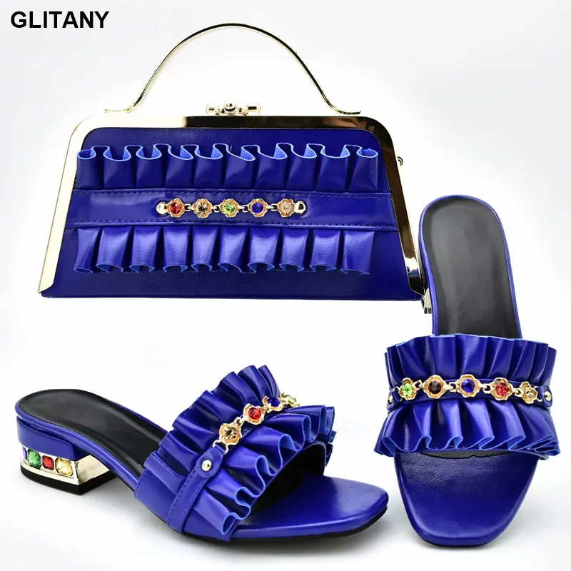 Новейший дизайн Комплект из женских свадебных туфель и сумочки в африканском